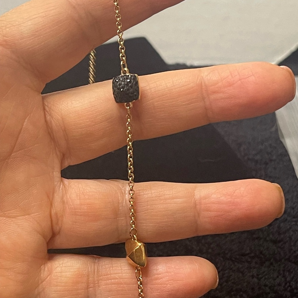 Swarovski Gold and Black Chain bracelet that can turn into chain